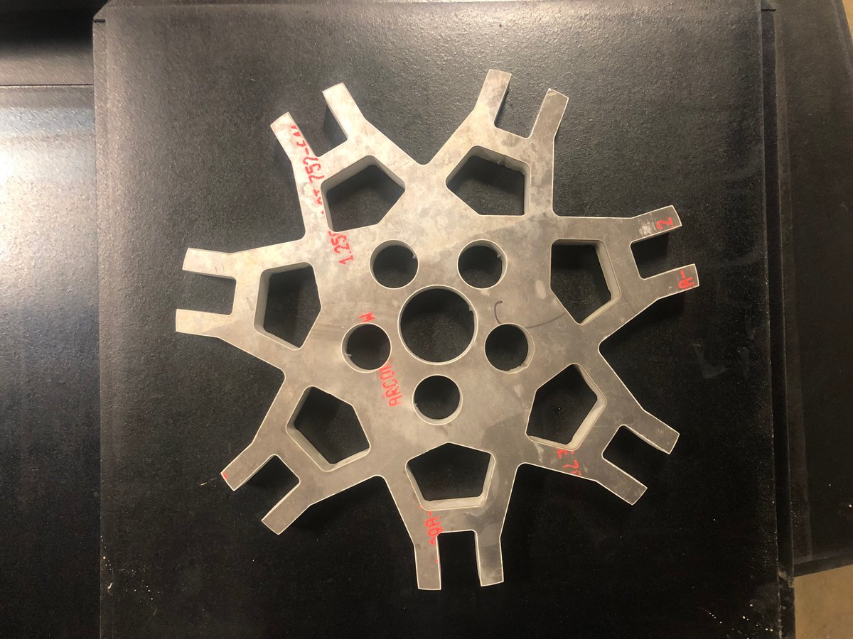 Industrial waterjet cut components for manufacturing equipment